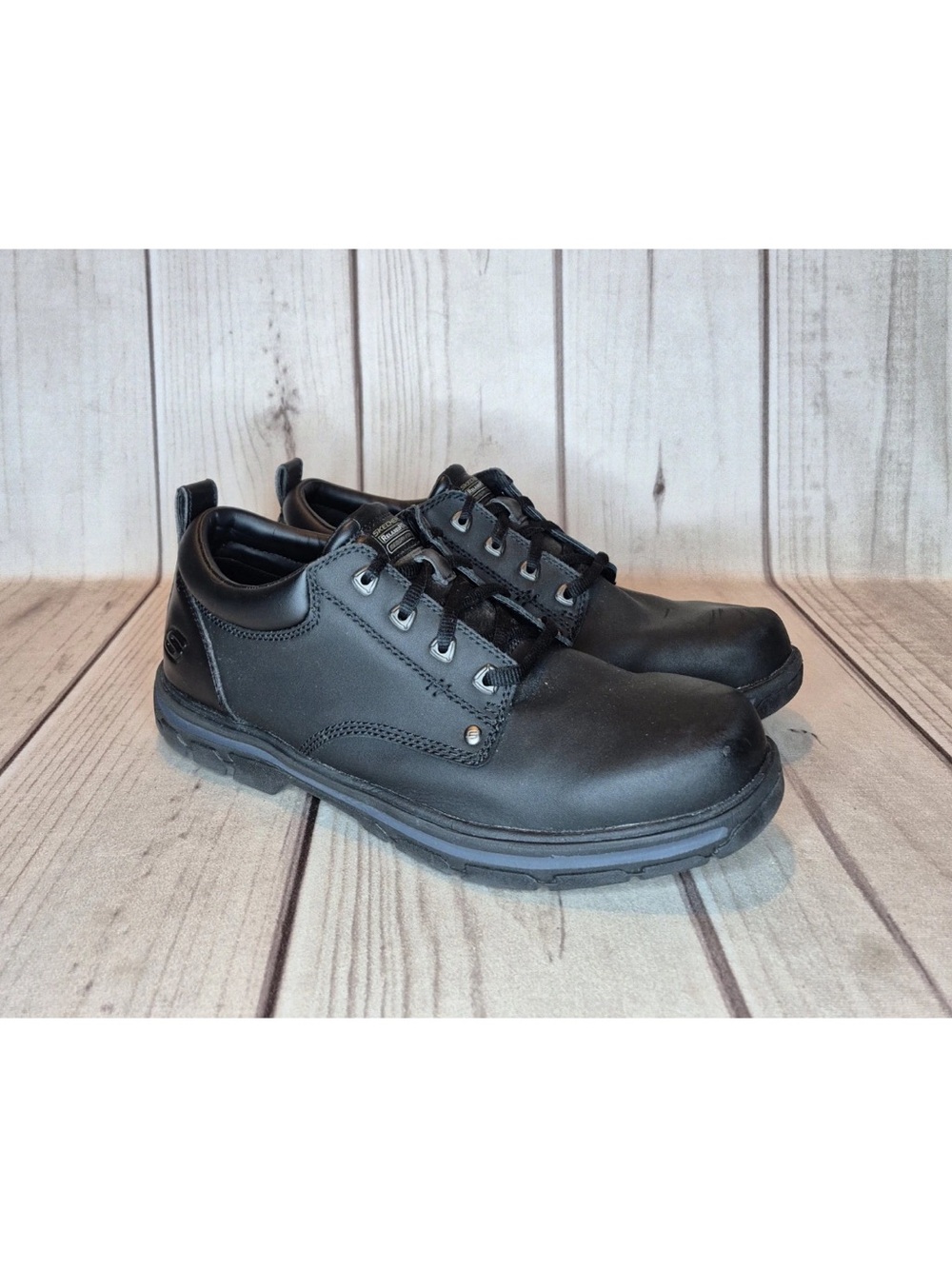 Skechers Men's Size 13 Low Top Lace Up Black Fashion Sneakers